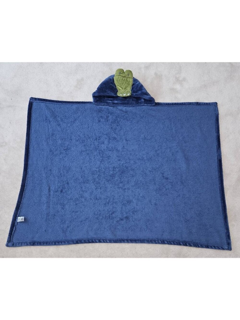 HB Hudson Baby Alligator Blue Hooded Blanket Soft Fleece 28x40 Youth Crocodile